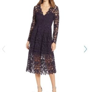 ASTR the Label Lace Midi Dress NWT- Eggplant-M A6
